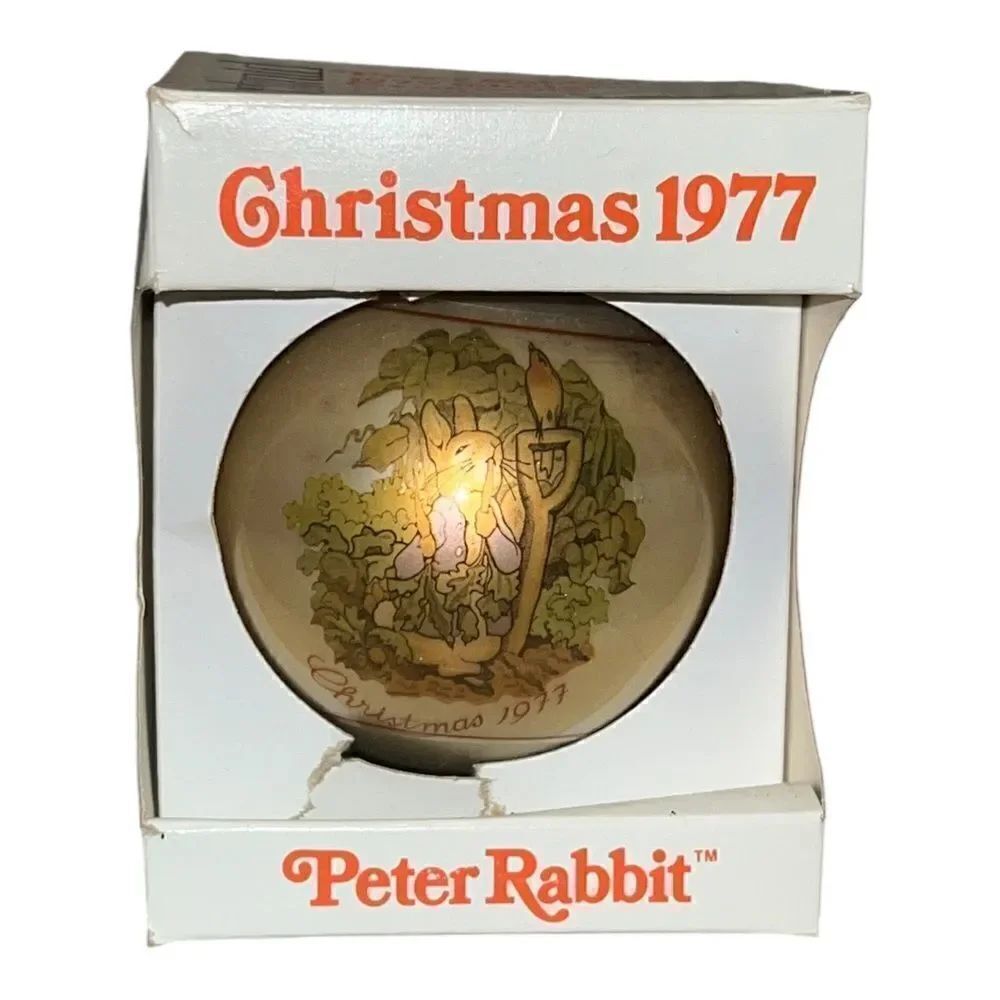 Schmid 1977 Peter Rabbit 1st Limited Edition Beatrix Potter Glass Ornament w Box